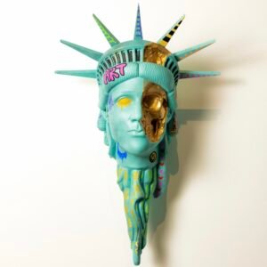 Estátua da Liberdade Skull Graffiti